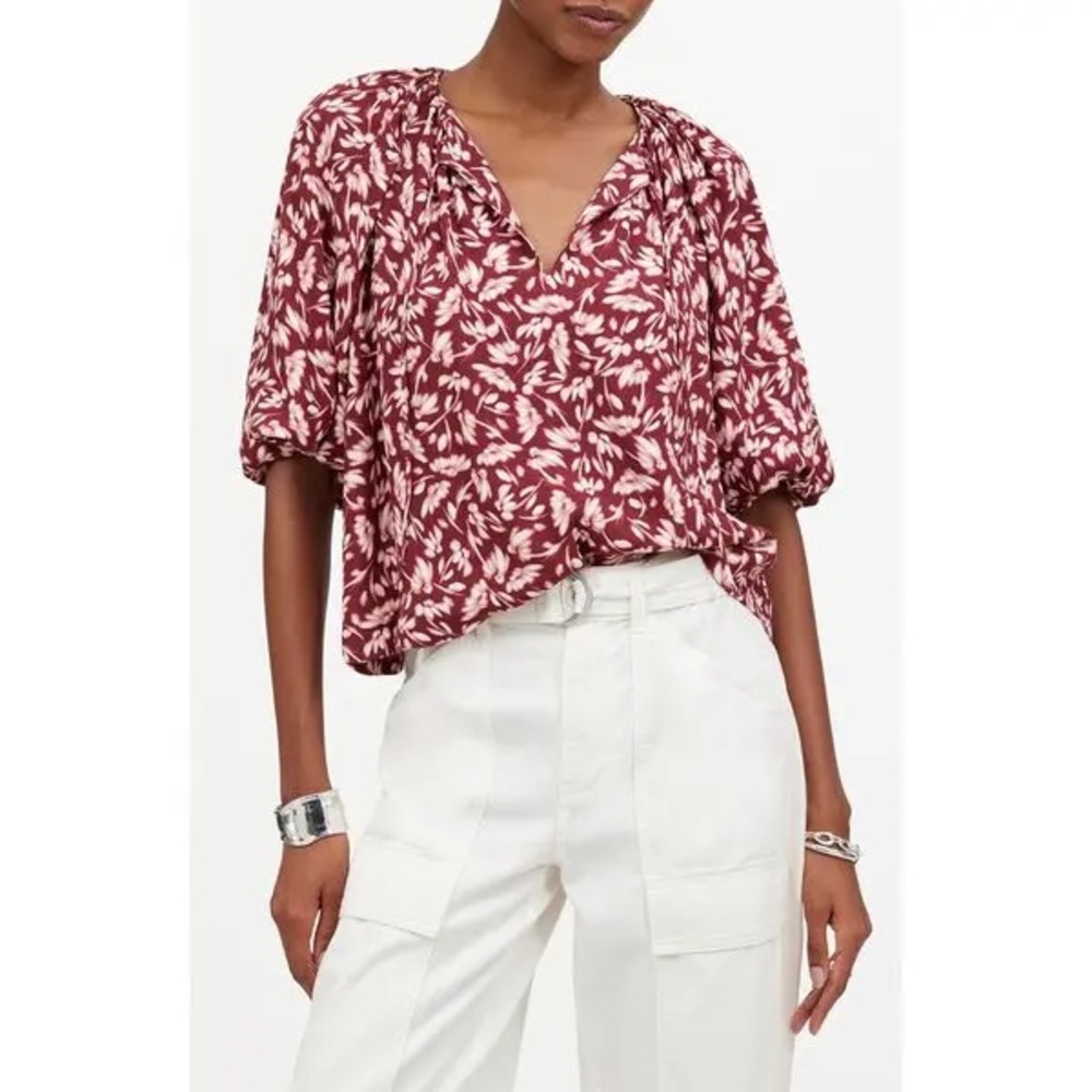 Madewell Floral Bubble Sleeve Top